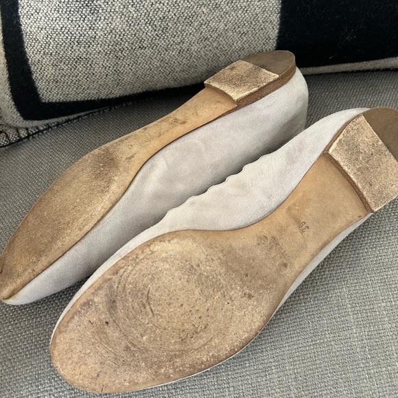 CHLOE Lauren suede grey ballet flats - Picture 6 of 9